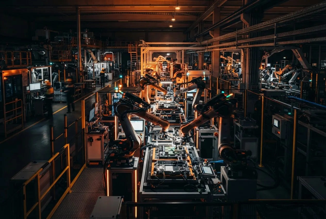 Production line inside the factory